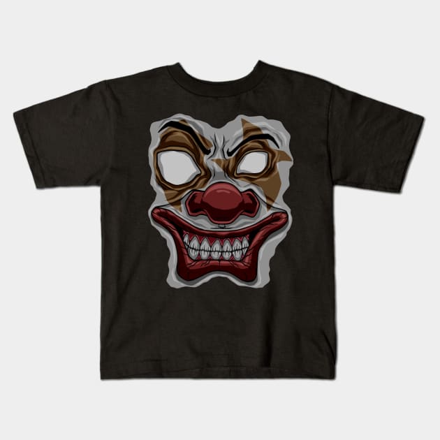 crazy clown face Kids T-Shirt by JiraDesign